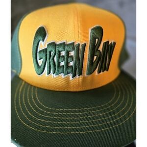 Green Bay Packers Fiesta Snapback Cap Hat Adult Adjustable Green Yellow Mens